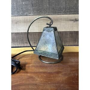 J Devlin Stained Glass Hanging Lantern Decorative Accent Night Light Clear